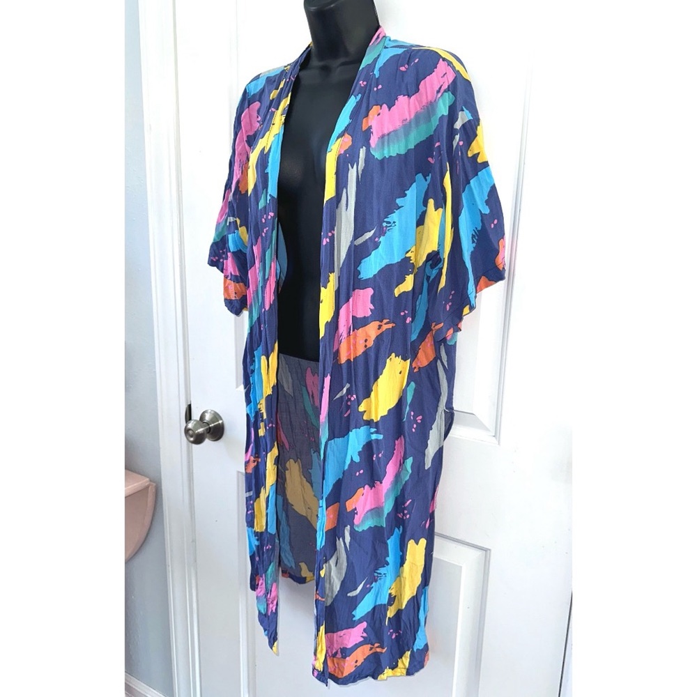 Sunshine & Rodeos Colorful Short sleeve duster shawl - Picture 2 of 5